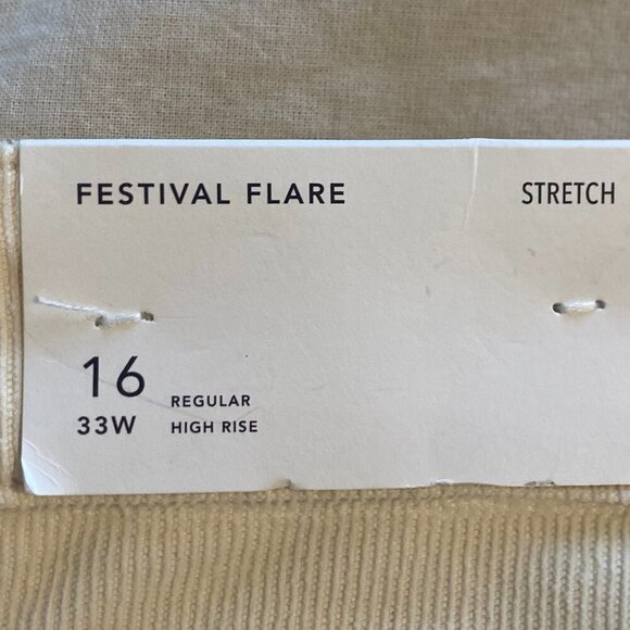 NWT AE Stretch‎ Corduroy Festival Flare High Rise Jeans Pant Plus Size 16 - Picture 6 of 7